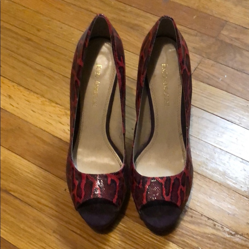 Enzo Angiolini Red/purple platform pumps